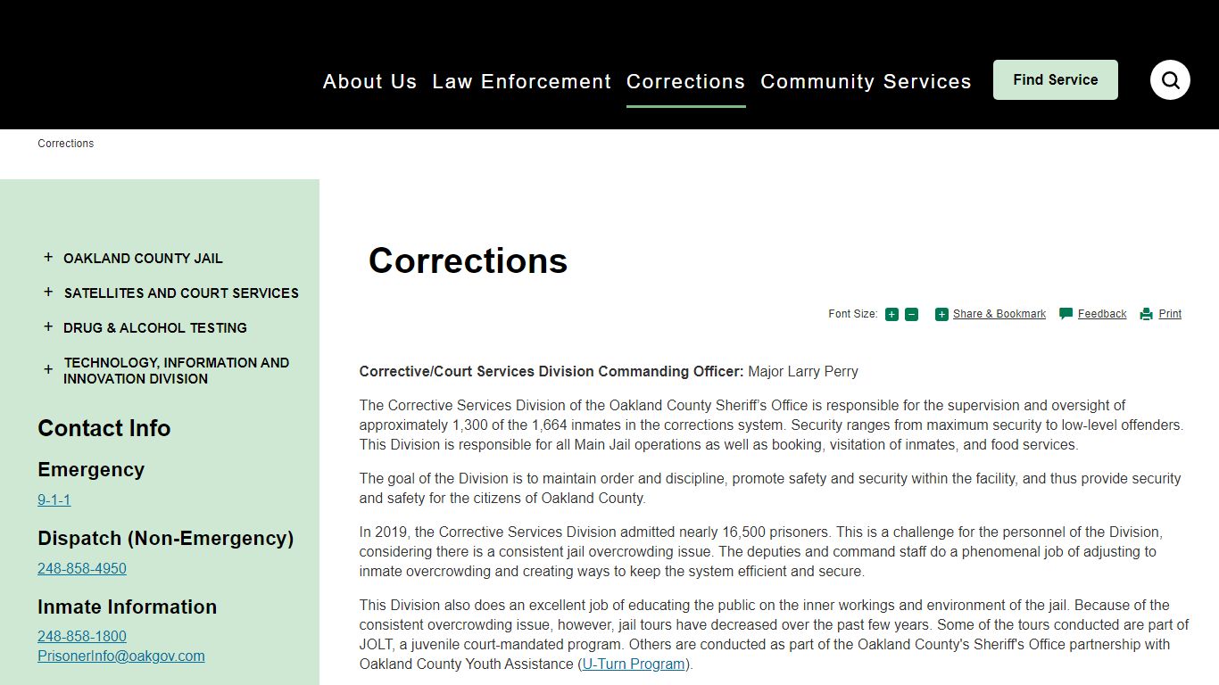 Corrections | Oakland County, MI
