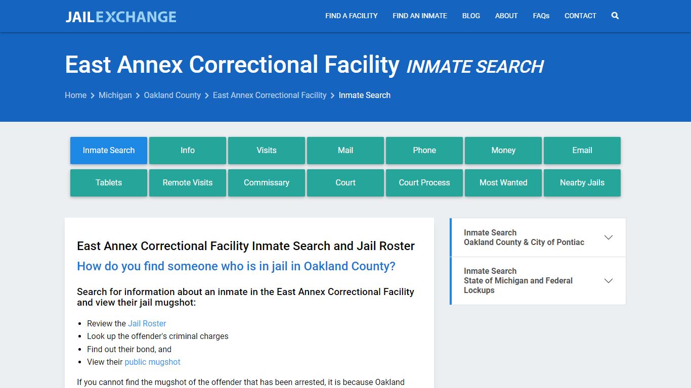 East Annex Correctional Facility Inmate Search - Jail Exchange