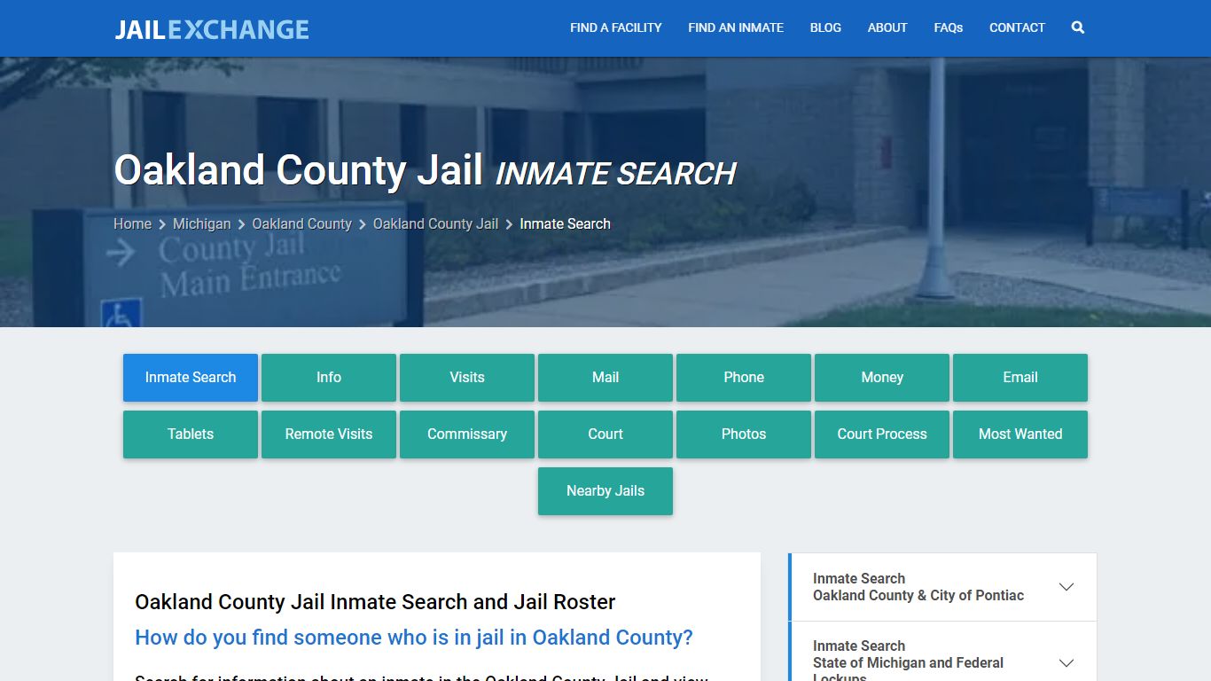 Inmate Search: Roster & Mugshots - Oakland County Jail, MI